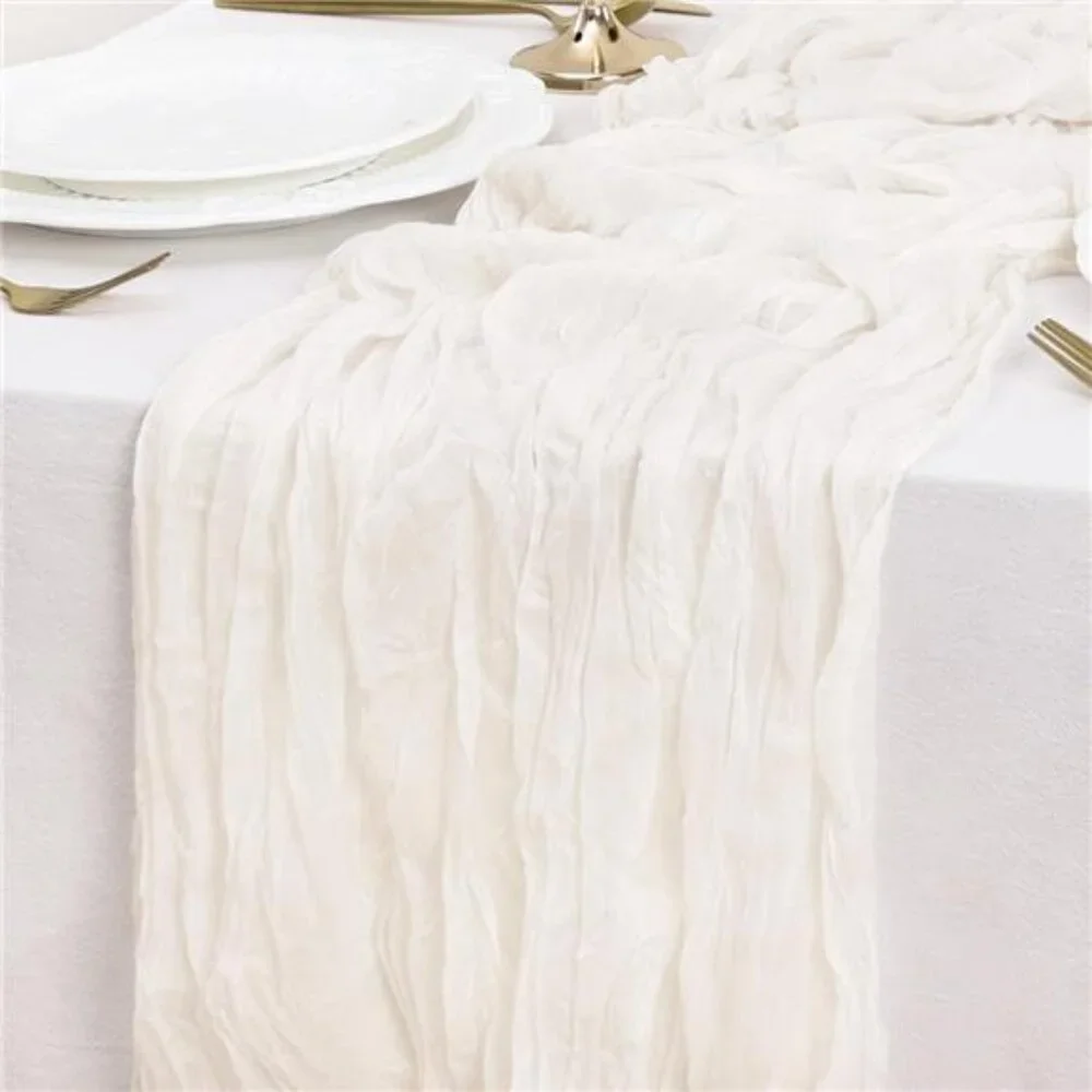 Ivory Table Runner 10FT Cheesecloth Farmhouse Boho Wedding Dining Room Decor